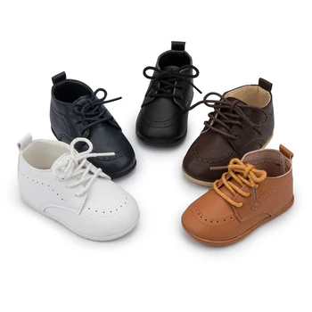 KIDSUN/Детски Кожени Обувки За Момичета И Момчета, Класически Сватбени Лоферы От Изкуствена Кожа с Перфорации Тип 