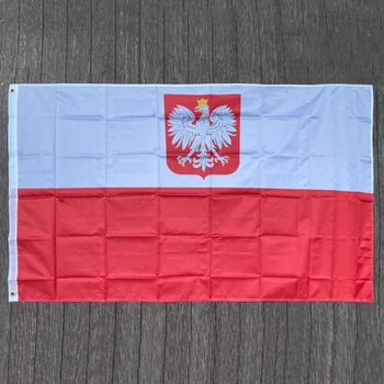 xvggdg Флаг на Полша Флаг от Полиестер 5*3 ФУТА И 150*90 СМ Банер с високо качество