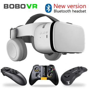 BOBOVR Безжични Bluetooth Слушалки Каска 3D VR Очила за Виртуална Реалност Слушалки Выпученные Очите на Интелигентни Очила Картон За Смартфон