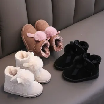 Модни обувки за момичета, Зимни детски обувки на Принцесата, Нескользящие Детски Зимни Обувки, Детски обувки За момичета, Топло детски памучен обувки CSH1493