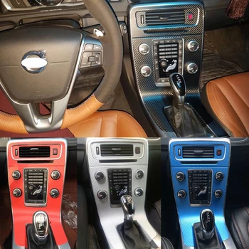 За Volvo S60, V60 2011-2018 Вътрешна Централна контролен Панел Врата копчето 5D Стикери От карбон Етикети Аксесоари За Стайлинг на Автомобили
