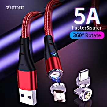 ZUIDID 5A Магнитен C USB Кабел Супер Бързо Зареждане Micro USB Type C За iPhone, Samsung, Huawei, Xiaomi Android Кабел за зареждане