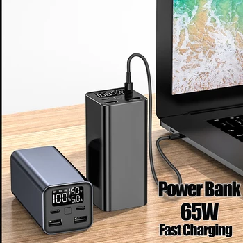 20000 ма Power Bank Type C PD 65 W Бързо Зареждане външна Батерия Powerbank Зарядно За Смартфон, Лаптоп, Таблет iPhone Xiaomi