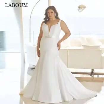 LaBoum Плюс Размер Сватбени Рокли На Русалка За Жени 2023 Булката Модерни Сватбени Рокли С Влак Vestidos De Casamento Колан
