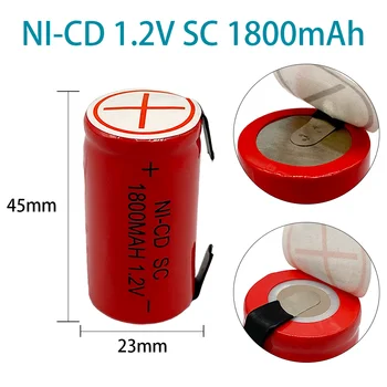1.2 SC 1800 mah акумулаторна батерия Subc Ni Cd клетки, включително сварочную на етикета, за електрически бормашини-шуруповерта