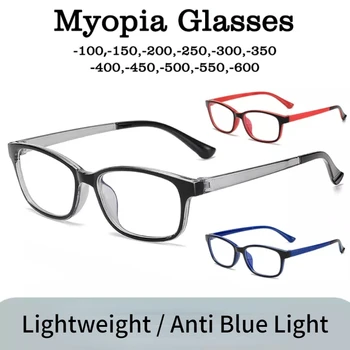 Леки очила за четене, Анти-синя светлина, Мъжки слънчеви очила за късогледство, Дамски Модни Полнокадровые очила, от 0 до - 4,0 градуса
