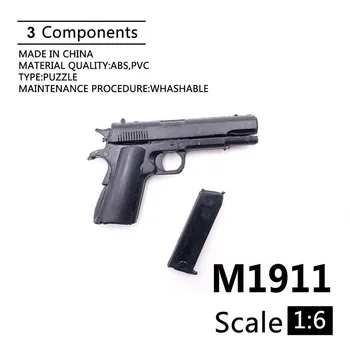 1/6 Мащаб 4D Тип M1911 A1 Черен Пистолет Модел Войници Аксесоар Оръжия Приложение Пистолет Прост Модел за 12 