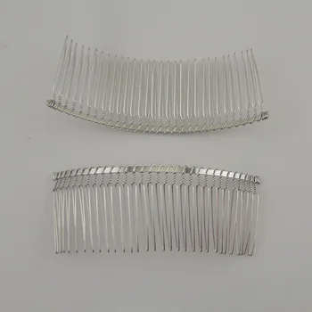 10 БР. Сребро 30-зъбни Проста Метална Гребен за коса за сватбени аксесоари за коса без съдържание на олово и никел, странични гребени за измиване на лицето