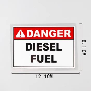Знак за опасност Дизелово гориво PVC Автомобили Стикер Стикер 12,1 см х 8,1 см