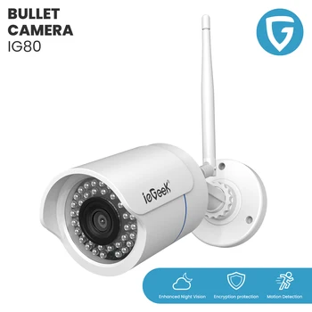 ieGeek 1080P Водоустойчива Система за домашно сигурност на Системата за видеонаблюдение е с изцяло Алуминиев корпус, нощно виждане 25 м, Откриване на движение