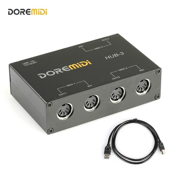 DOREMiDi MIDI 3x3 Кутия USB MIDI Интерфейс, MIDI Кутия MIDI HUB MIDI-3