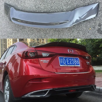 Високо качество на въглеродни влакна Задно Крило на Багажника Спойлер Автомобилни Аксесоари, Подходящи За Mazda 3 Axela Седан с 4 Врати 2014 2015 2016