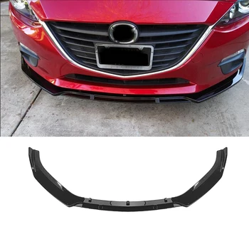 За Mazda 3 2014-2018 Предна Броня Спойлер За Устни Mazda3 Лъскава Черна Автомобили Долна Защитна Плоча Острието Бодикит Сплитер Брадичката Дъска Покритие