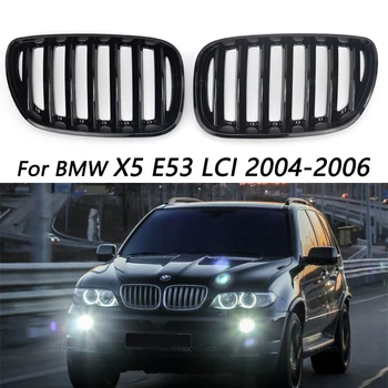 1 Чифт M Цвят/Черно Гланц на Предната Броня на Автомобила и Бъбреците на Грил Решетка за BMW X5 E53 ИРТ 2004 2005 2006 Автомобилни Аксесоари