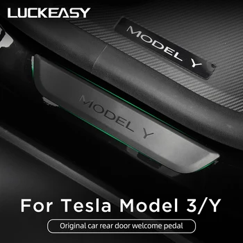 За Tesla, Модел 3 Модел Y Оригинален Стикер На Прага на Задната Врата на Колата model3 2022 Аксесоари Защитна Лента Педали