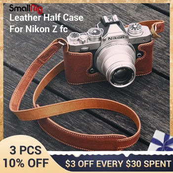 Кожена наполовина калъф SmallRig custom fit с пагон за фотоапарат Nikon Z фк с резба отвор 1/4 