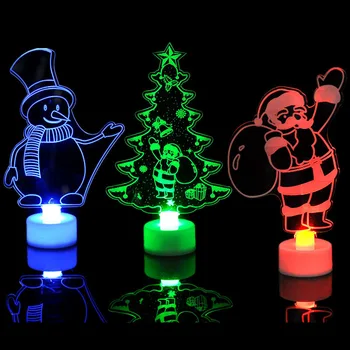 Цветни Led Декоративни Светлини на Коледната елха Висящи украса, Снежен човек, Дядо Коледа Светлина Вечерни аксесоари Начало Декор