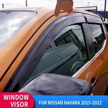 Прозорец Козирка Врата Козирка за Nissan Navara Frontier NP300 2015 2016 2017 2018 2019 2020 2021 2022 2023 Двойна Кабина Опушен Черен