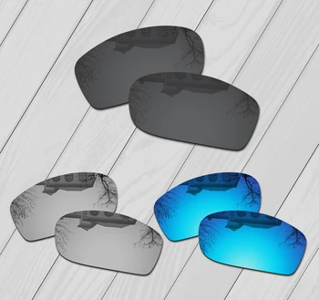 E. O. S 3 Чифта черни, Цветни и Ледени сини Поляризирани сменяеми Лещи за Слънчеви Очила Oakley Fives Squared