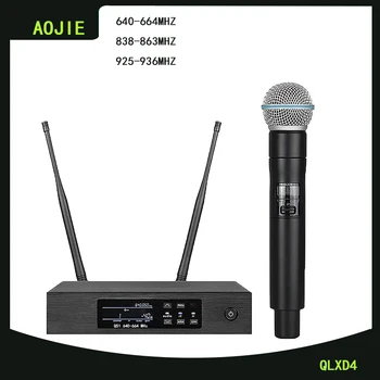 aojie qlxd4 Висококачествен Професионален Безжичен UHF Микрофон Система С Безжичен Микрофон