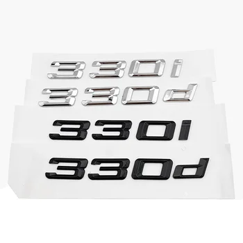 3D ABS Хромирани Букви на Черен Автомобилен Заден Багажник Икона Стикер Емблема 330i 330d Лого За BMW E46 E90 E91 E30 F30 Автомобилни Аксесоари