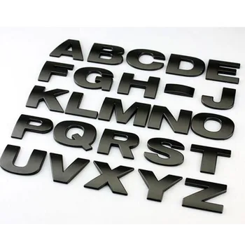 1бр автомобилен стайлинг 3D метални Букви емблемата на Цифров Фигура Номер Хром САМ Автомобилни Стикери сребрист черен Автомобилен стайлинг метален стикер