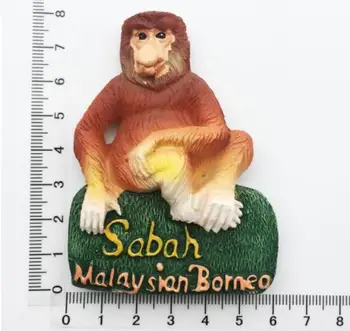 3D Малайзия, Сабах Хобот Маймуна Магнит За Хладилник Пътни Сувенири, Магнитни Стикери За Хладилник Декорация на Дома