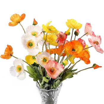 8 Опаковки Изкуствени Цветя Копринени Цветя Мак За Домашен Интериор Букет За Сватба Парти На Изкуствени Цветя, Цветен Режим