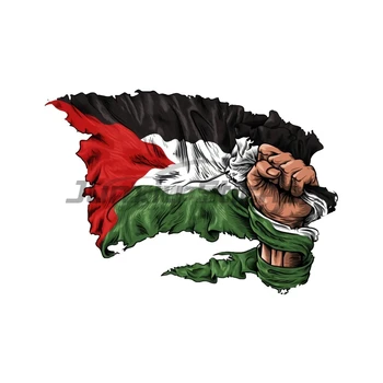 Свободна Палестина Е Достатъчно Юмрук Стария Выветренный Порванный Палестинския Флаг Близък Изток Стикер На Колата Броня Прозорец Винил