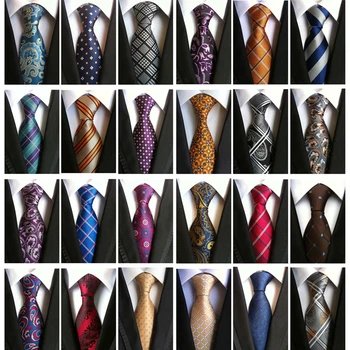 100% коприна Плътен плат вратовръзка с петна пейсли за мъжките вратовръзки дизайнерски модни мъжки вратовръзки 8 см, тъмно-синьо и червено шарени вратовръзка сватбена рокля