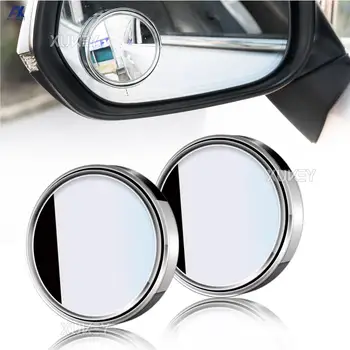 2X Огледала за Слепи зони, Огледало за Обратно виждане Огледало с Широк Ъгъл на Видимост, Кръгло HD Стъкло, Куполна Регулируема за Автомобили, Ванове, Камиони, 2 
