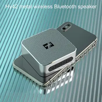 Безжичен Високоговорител HY42 Портативен Bluetooth 5,0/4,2 Метален Субуфер с Карти, Мини-Високоговорител за Домашно Подарък към Поръчката